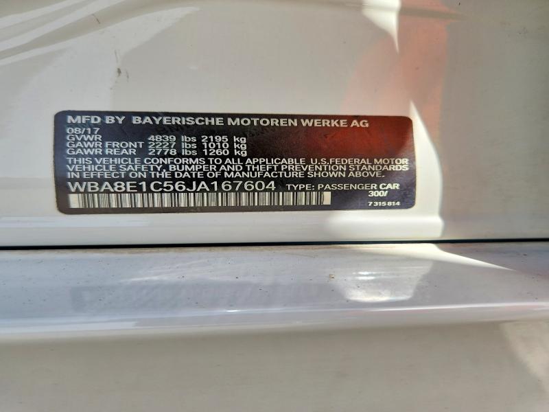2018 Bmw 330e მანქანა იყიდება აუქციონზე, vin: WBA8E1C56JA167604, აუქციონის ნომერი: 65286576