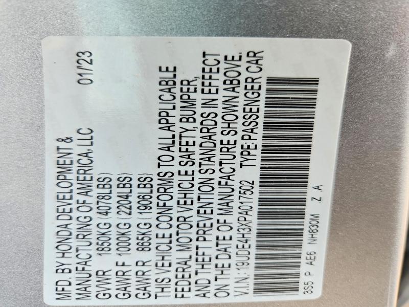 2023 Acura Integra მანქანა იყიდება აუქციონზე, vin: 19UDE4H3XPA017502, აუქციონის ნომერი: 65364406