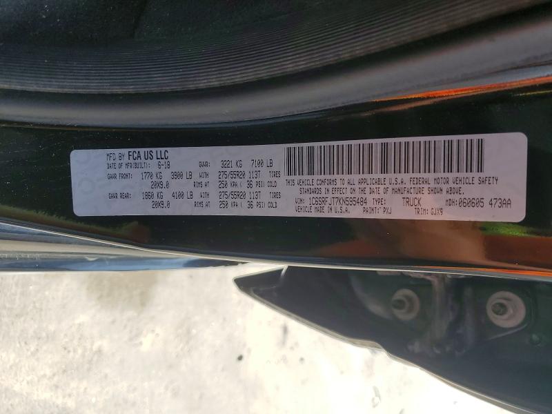 64564396 :رقم المزاد ، 1C6SRFJT7KN595484 vin ، 2019 Ram 1500 مزاد بيع