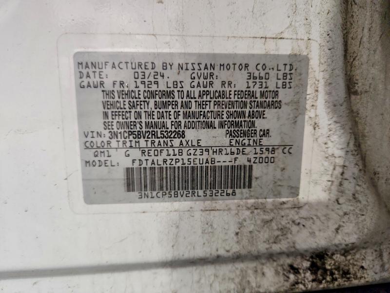 63334876 :رقم المزاد ، 3N1CP5BV2RL532268 vin ، 2024 Nissan Kicks مزاد بيع