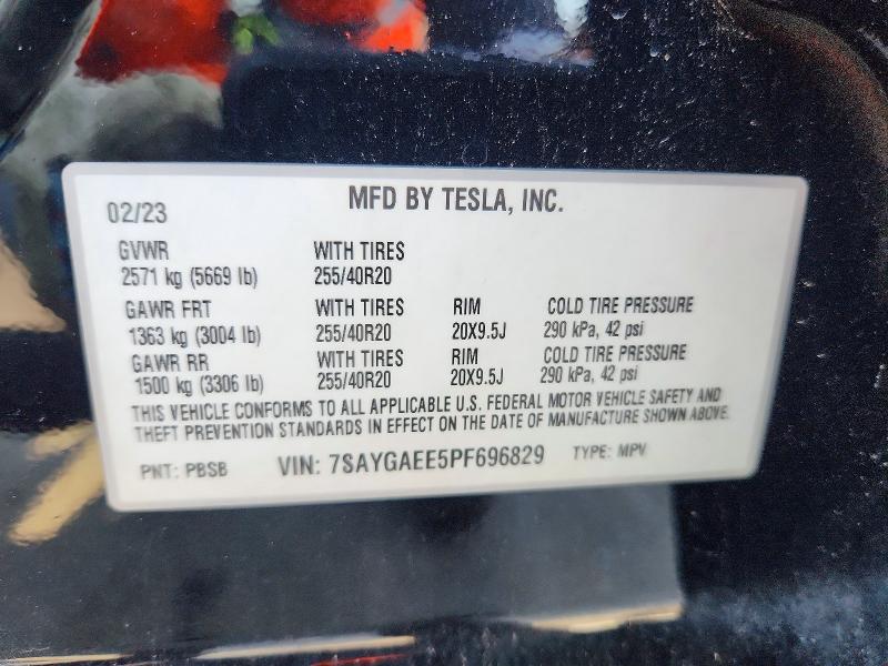 Продаж на аукціоні авто 2023 Tesla Model Y, vin: 7SAYGAEE5PF696829, номер лоту: 64268876