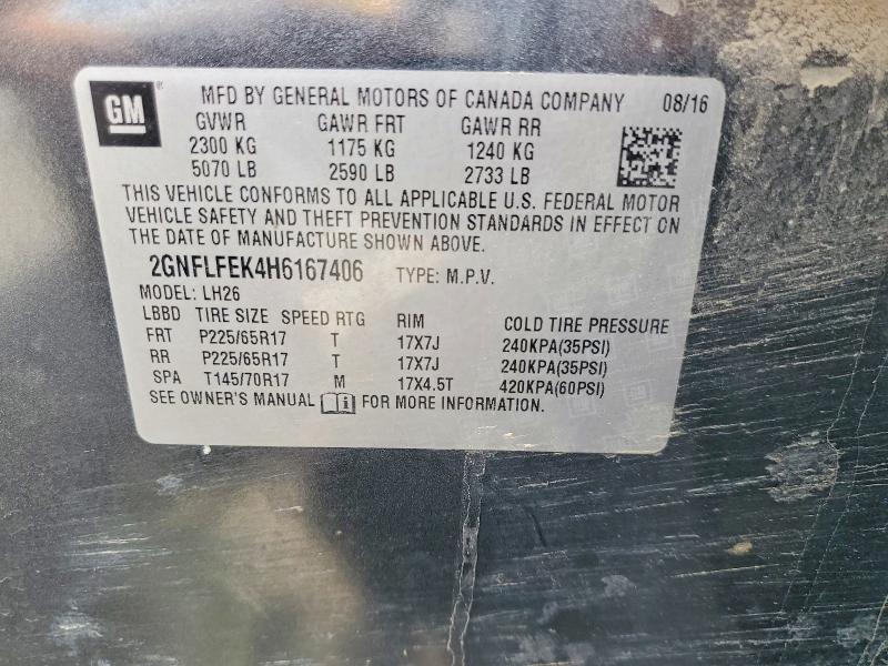 Aukcja sprzedaży 2017 Chevrolet Equinox, vin: 2GNFLFEK4H6167406, numer aukcji: 63932526