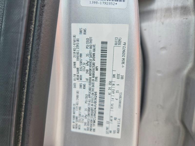 Aukcja sprzedaży 2018 Ford Escape, vin: 1FMCU9GD4JUB36295, numer aukcji: 65221616