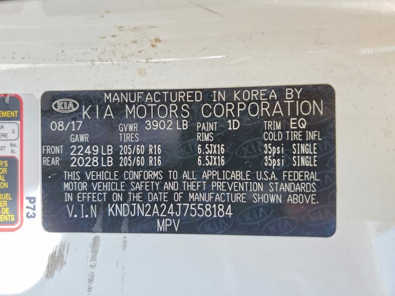 63747606 :رقم المزاد ، KNDJN2A24J7558184 vin ، 2018 Kia Soul مزاد بيع