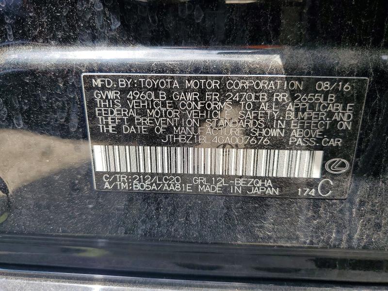 63855346 :رقم المزاد ، JTHBZ1BL4GA007676 vin ، 2016 Lexus Gs 350 مزاد بيع