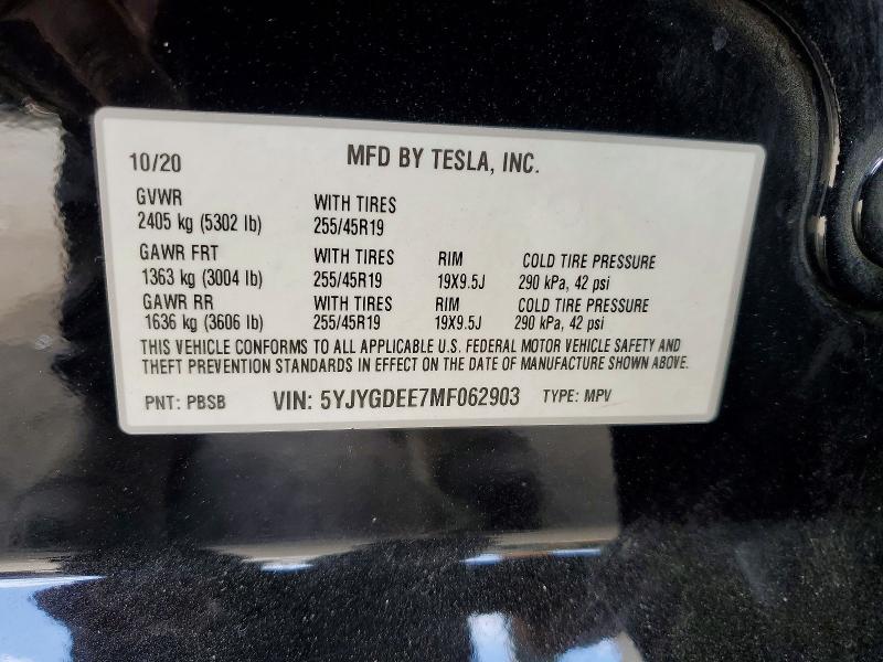 Aukcja sprzedaży 2021 Tesla Model Y, vin: 5YJYGDEE7MF062903, numer aukcji: 67029506