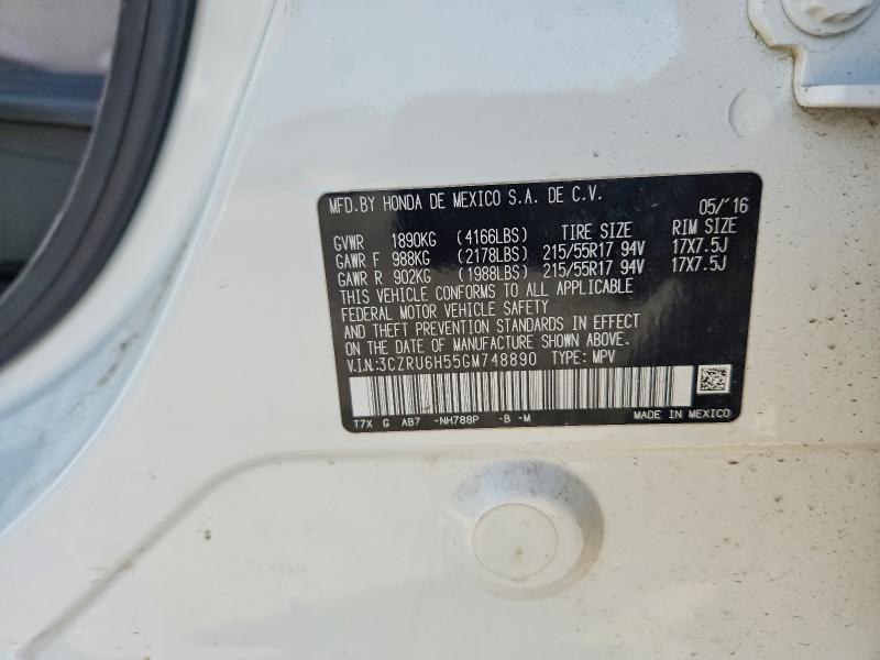 Aukcja sprzedaży 2016 Honda Hr-v, vin: 3CZRU6H55GM748890, numer aukcji: 66261046