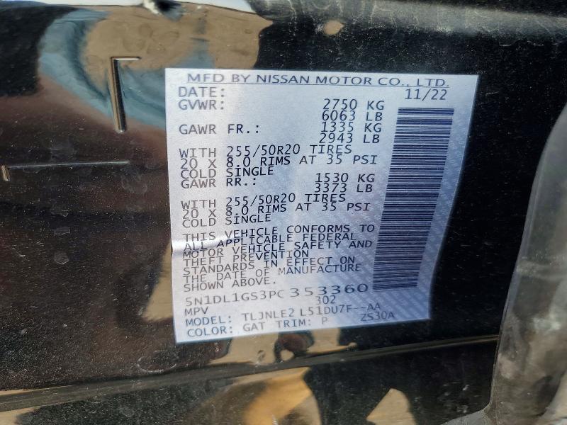 Продаж на аукціоні авто 2023 Infiniti Qx60, vin: 5N1DL1GS3PC353360, номер лоту: 62544896