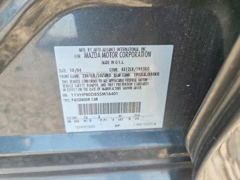 Aukcja sprzedaży 2005 Mazda 6, vin: 1YVHP80D855M16401, numer aukcji: 63877716