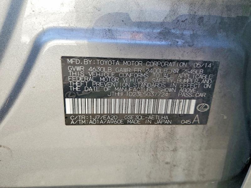 Aukcja sprzedaży 2014 Lexus Is, vin: JTHBF1D23E5037724, numer aukcji: 63894496