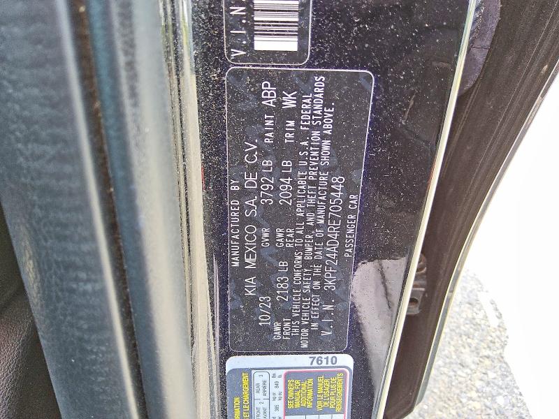 Aukcja sprzedaży 2024 Kia Forte, vin: 3KPF24AD4RE705448, numer aukcji: 66088846