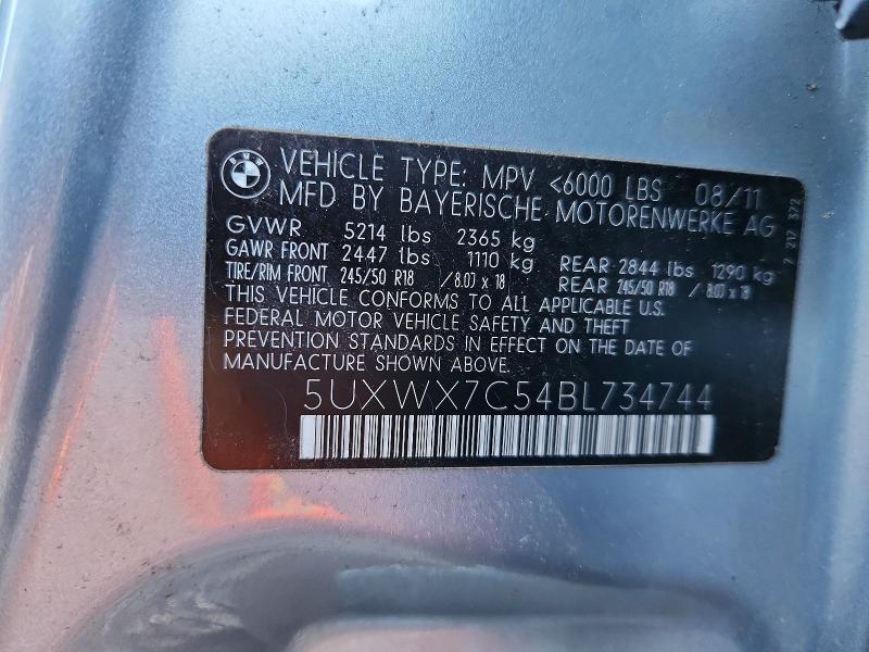 Aukcja sprzedaży 2011 Bmw X3, vin: 5UXWX7C54BL734744, numer aukcji: 63472426