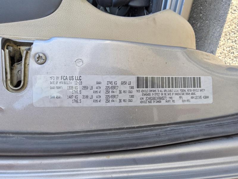Aukcja sprzedaży 2019 Dodge Grand Caravan, vin: 2C4RDGBG1KR805271, numer aukcji: 65942766