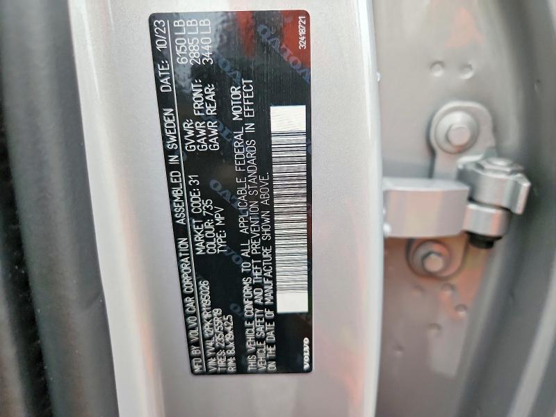 64582206 :رقم المزاد ، YV4L12PK1R1195026 vin ، 2024 Volvo Xc90 مزاد بيع