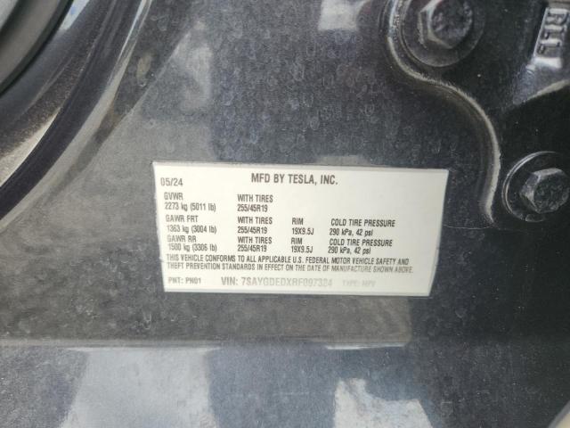65910106 :رقم المزاد ، 7SAYGDEDXRF097324 vin ، 2024 Tesla Model Y مزاد بيع
