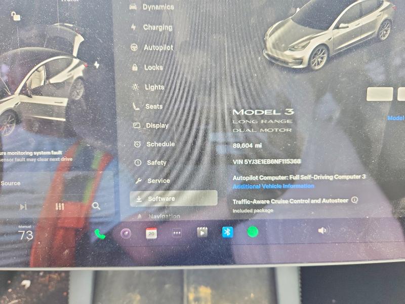 65538666 :رقم المزاد ، 5YJ3E1EB6NF115368 vin ، 2022 Tesla Model 3 مزاد بيع