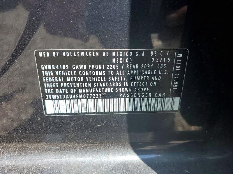 2015 Volkswagen Gti მანქანა იყიდება აუქციონზე, vin: 3VW5T7AU4FM077223, აუქციონის ნომერი: 62230826