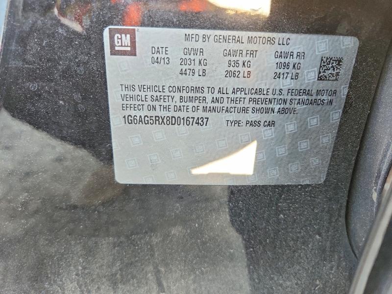 65082976 :رقم المزاد ، 1G6AG5RX8D0167437 vin ، 2013 Cadillac Ats مزاد بيع
