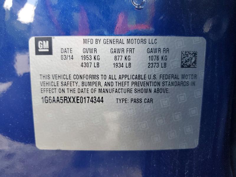 2014 Cadillac Ats მანქანა იყიდება აუქციონზე, vin: 1G6AA5RXXE0174344, აუქციონის ნომერი: 64016066