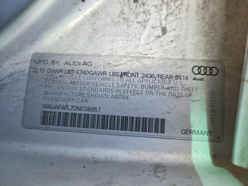Aukcja sprzedaży 2013 Audi A4, vin: WAUAFAFL7DN038857, numer aukcji: 65121726