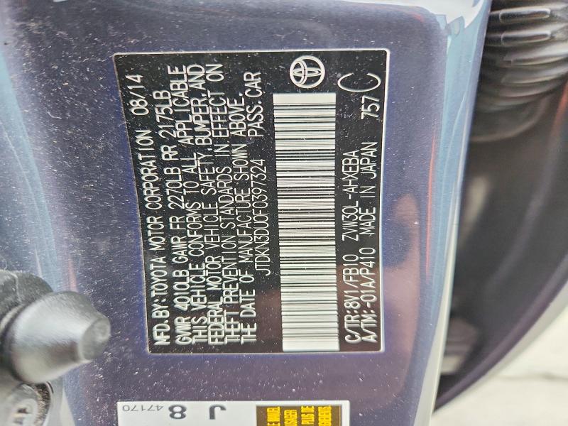 Продаж на аукціоні авто 2015 Toyota Prius, vin: JTDKN3DU0F0397324, номер лоту: 64157896