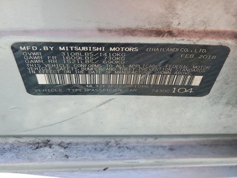 Продаж на аукціоні авто 2018 Mitsubishi Mirage, vin: ML32F3FJ2JHF10867, номер лоту: 66500296