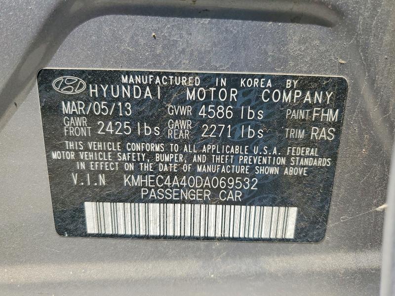Продажа на аукционе авто 2013 Hyundai Sonata, vin: KMHEC4A40DA069532, номер лота: 61977936