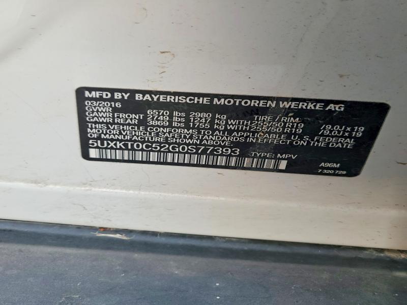 2016 Bmw X5 მანქანა იყიდება აუქციონზე, vin: 5UXKT0C52G0S77393, აუქციონის ნომერი: 63426416