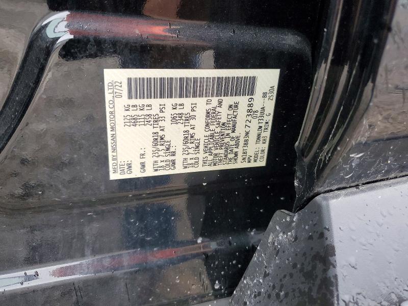 65914546 :رقم المزاد ، 5N1BT3BB3NC723889 vin ، 2022 Nissan Rogue مزاد بيع