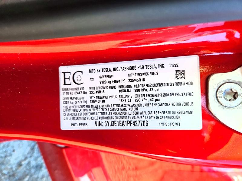 Продажа на аукционе авто 2023 Tesla Model 3, vin: 5YJ3E1EA1PF427706, номер лота: 66725126