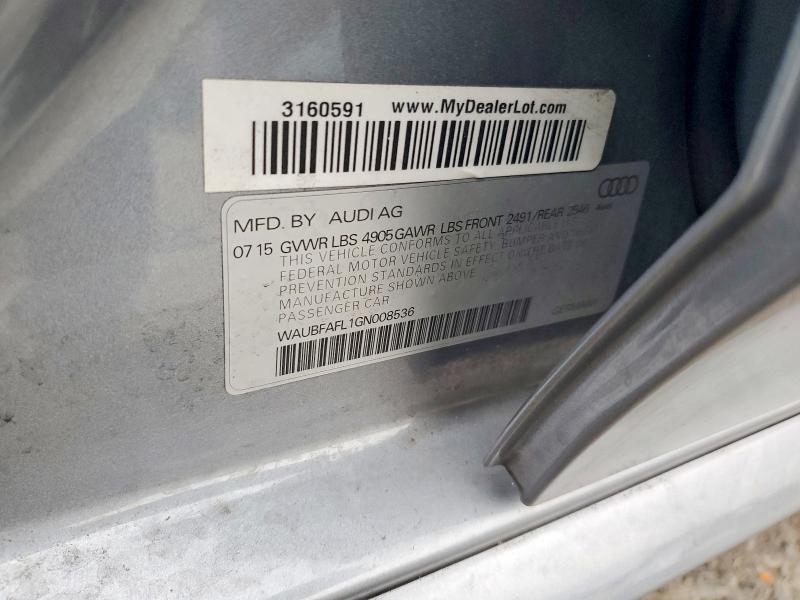 66096436 :رقم المزاد ، WAUBFAFL1GN008536 vin ، 2016 Audi A4 مزاد بيع