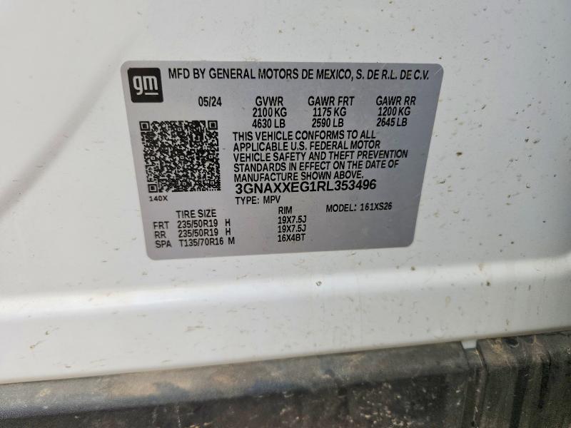 2024 Chevrolet Equinox მანქანა იყიდება აუქციონზე, vin: 3GNAXXEG1RL353496, აუქციონის ნომერი: 66748036