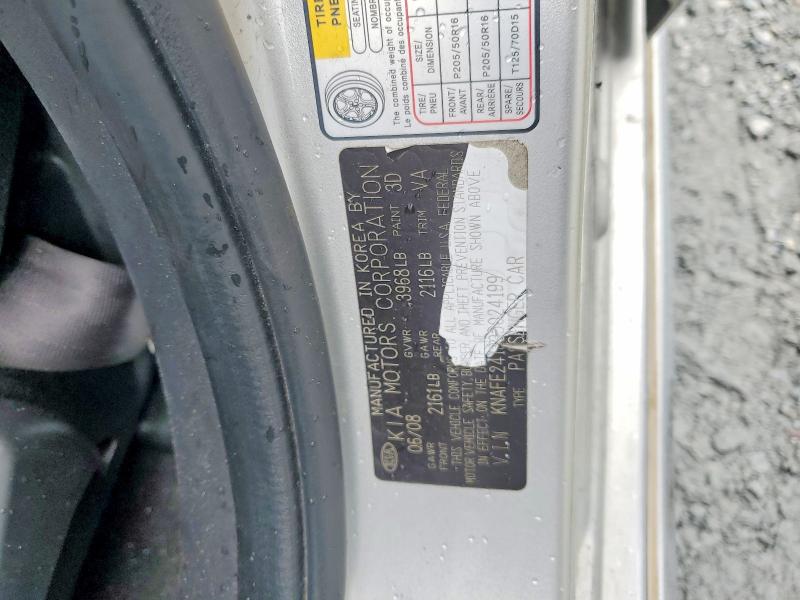Продаж на аукціоні авто 2009 Kia Spectra, vin: KNAFE241395024199, номер лоту: 62613736