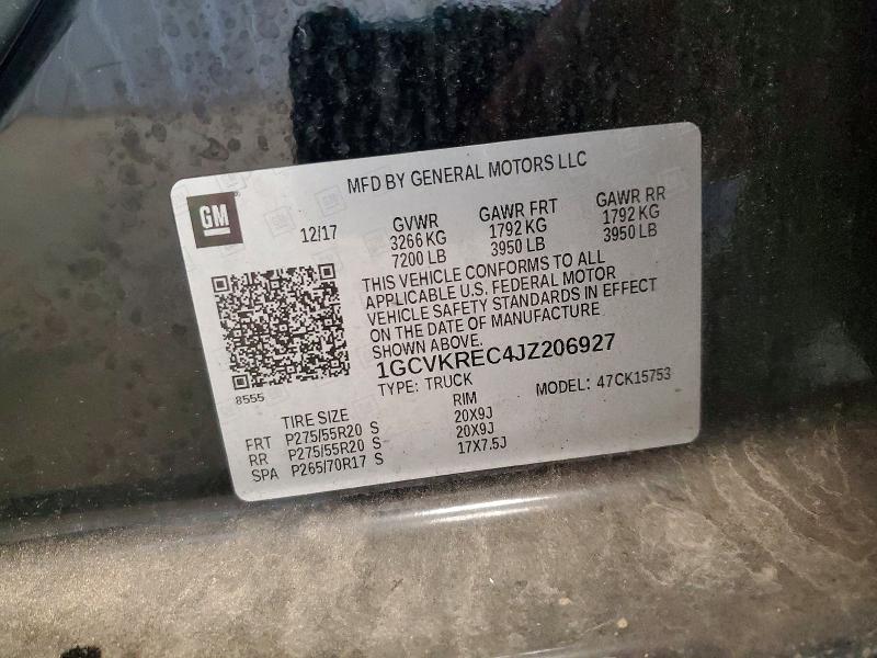 Aukcja sprzedaży 2018 Chevrolet Silverado, vin: 1GCVKREC4JZ206927, numer aukcji: 65680186