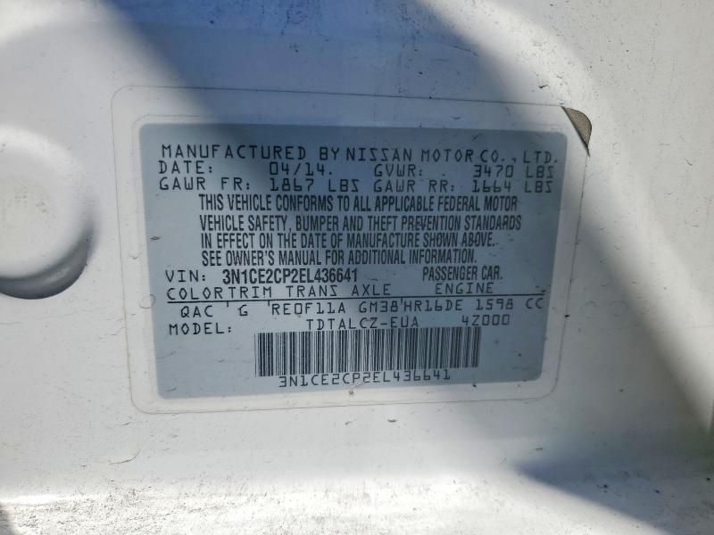 Продажа на аукционе авто 2014 Nissan Versa Note, vin: 3N1CE2CP2EL436641, номер лота: 63679536