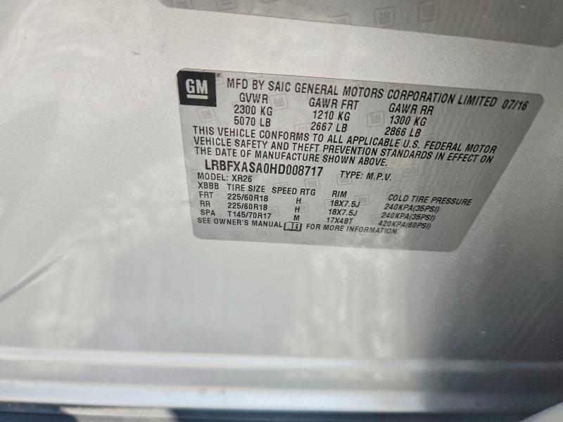 Aukcja sprzedaży 2017 Buick Envision, vin: LRBFXASA0HD008717, numer aukcji: 65920716