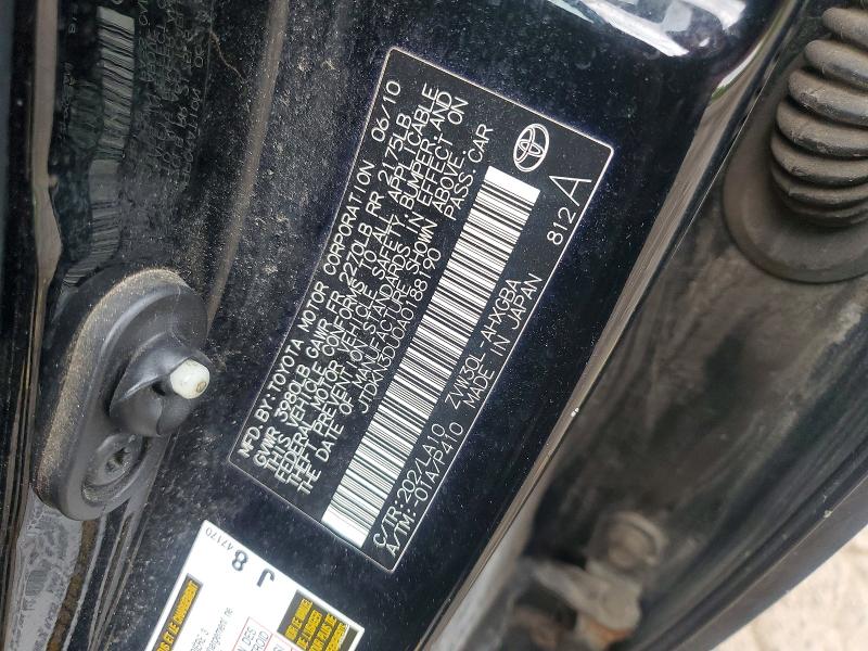 Aukcja sprzedaży 2010 Toyota Prius, vin: JTDKN3DU0A0188190, numer aukcji: 67066676