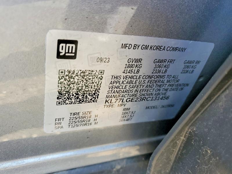 Aukcja sprzedaży 2024 Chevrolet Trax, vin: KL77LGE23RC131456, numer aukcji: 62714266