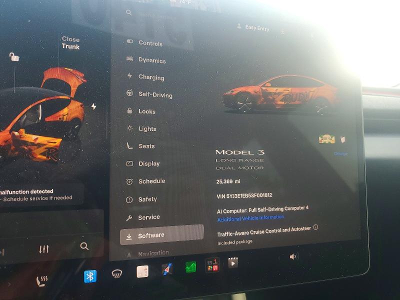 2025 Tesla Model 3 მანქანა იყიდება აუქციონზე, vin: 5YJ3E1EB5SF001812, აუქციონის ნომერი: 64311166