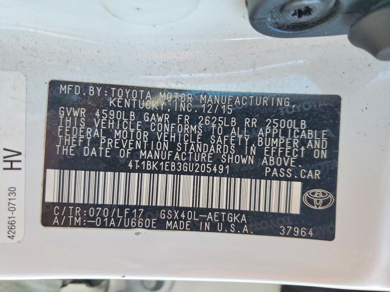 2016 Toyota Avalon მანქანა იყიდება აუქციონზე, vin: 4T1BK1EB3GU205491, აუქციონის ნომერი: 63417276