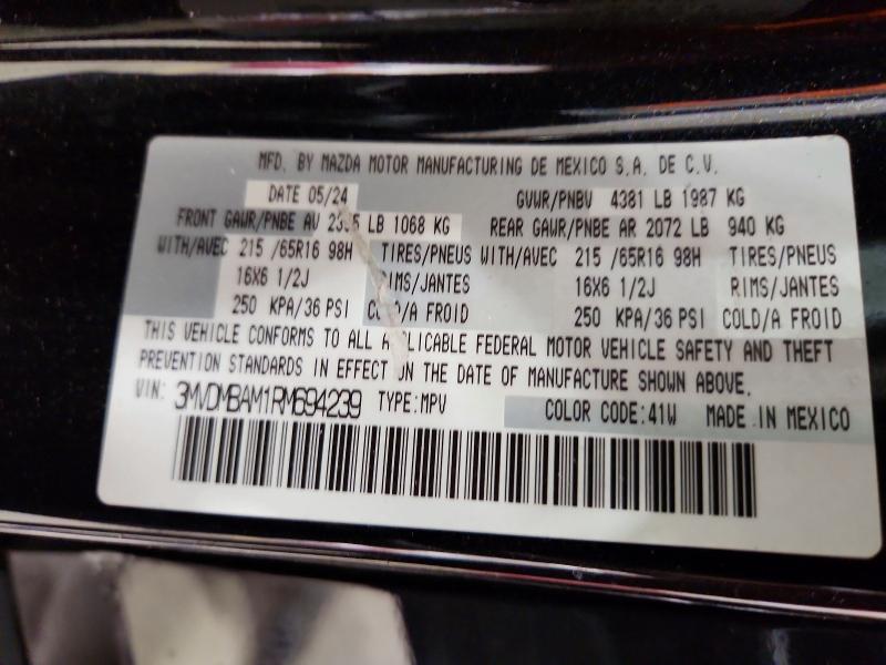 64155306 :رقم المزاد ، 3MVDMBAM1RM694239 vin ، 2024 Mazda Cx-30 مزاد بيع
