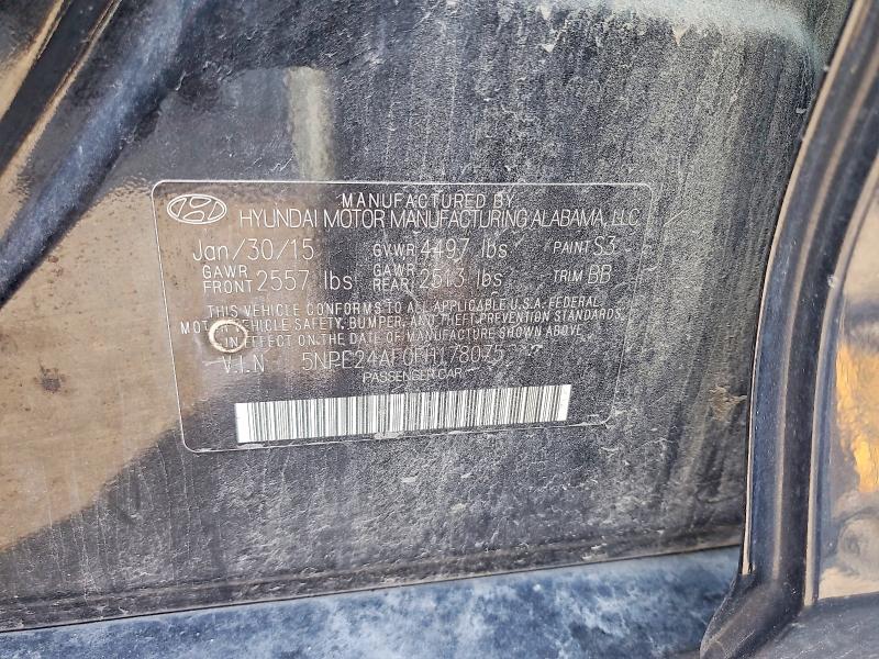 2015 Hyundai Sonata მანქანა იყიდება აუქციონზე, vin: 5NPE24AF0FH178075, აუქციონის ნომერი: 64888346