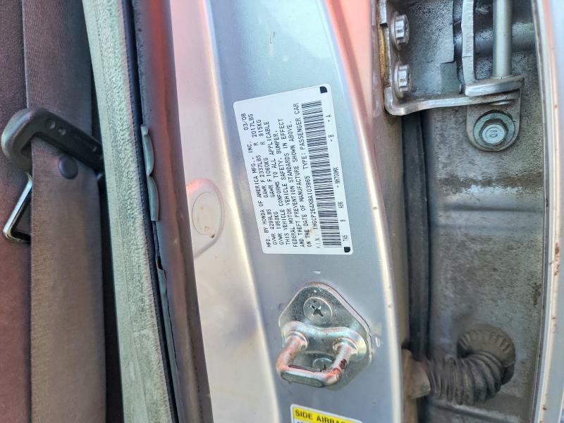 Aukcja sprzedaży 2008 Honda Accord, vin: 1HGCP264X8A103965, numer aukcji: 67080726