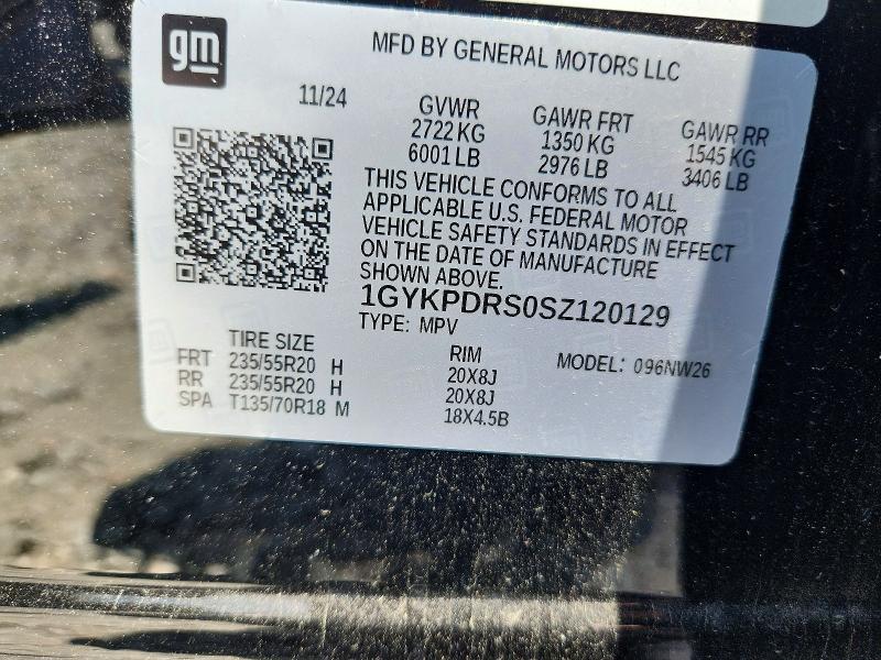 64062866 :رقم المزاد ، 1GYKPDRS0SZ120129 vin ، 2025 Cadillac Xt6 مزاد بيع