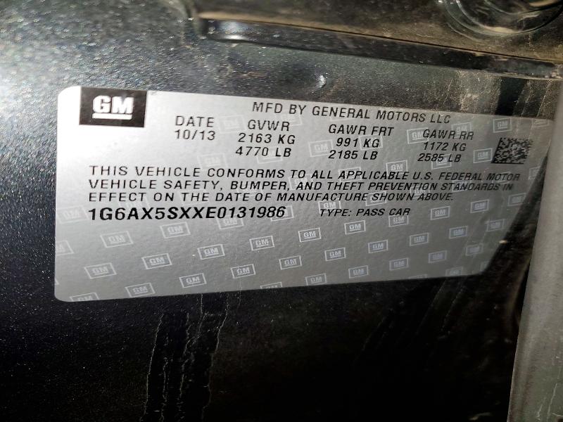 2014 Cadillac Cts მანქანა იყიდება აუქციონზე, vin: 1G6AX5SXXE0131986, აუქციონის ნომერი: 65610546