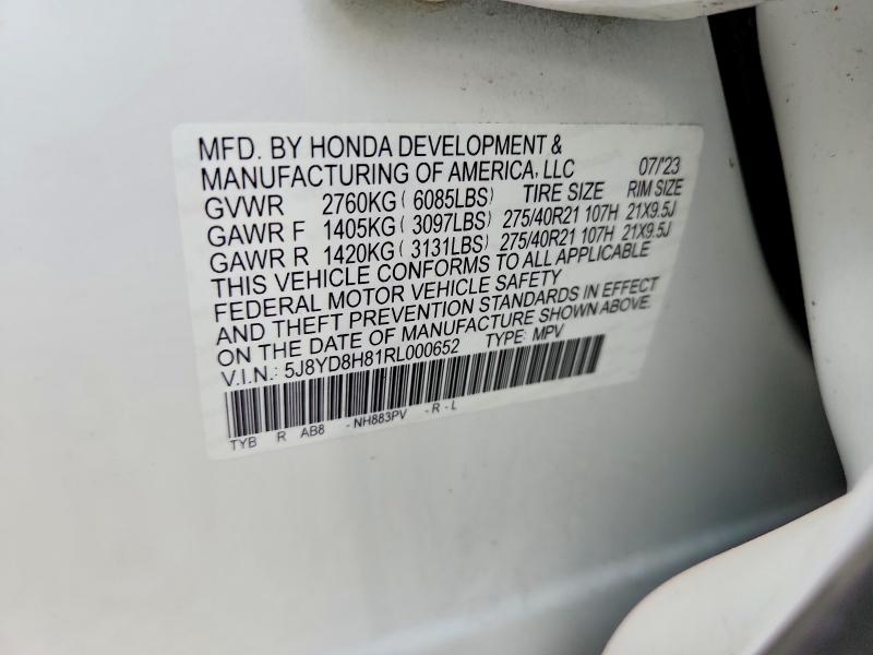 Продаж на аукціоні авто 2024 Acura Mdx, vin: 5J8YD8H81RL000652, номер лоту: 66443286