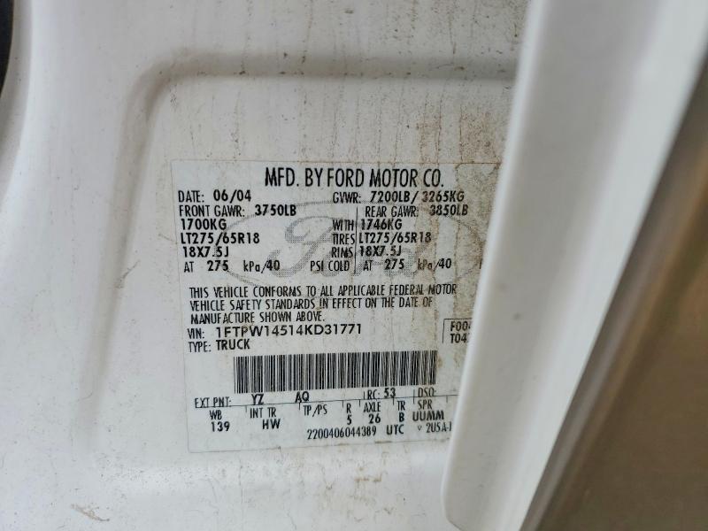 Aukcja sprzedaży 2004 Ford F150, vin: 1FTPW14514KD31771, numer aukcji: 66937406