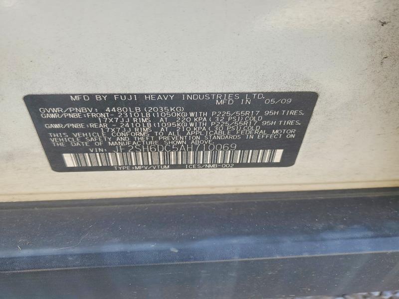 85983895 :رقم المزاد ، JF2SH6DC5AH710069 vin ، 2010 Subaru Forester مزاد بيع