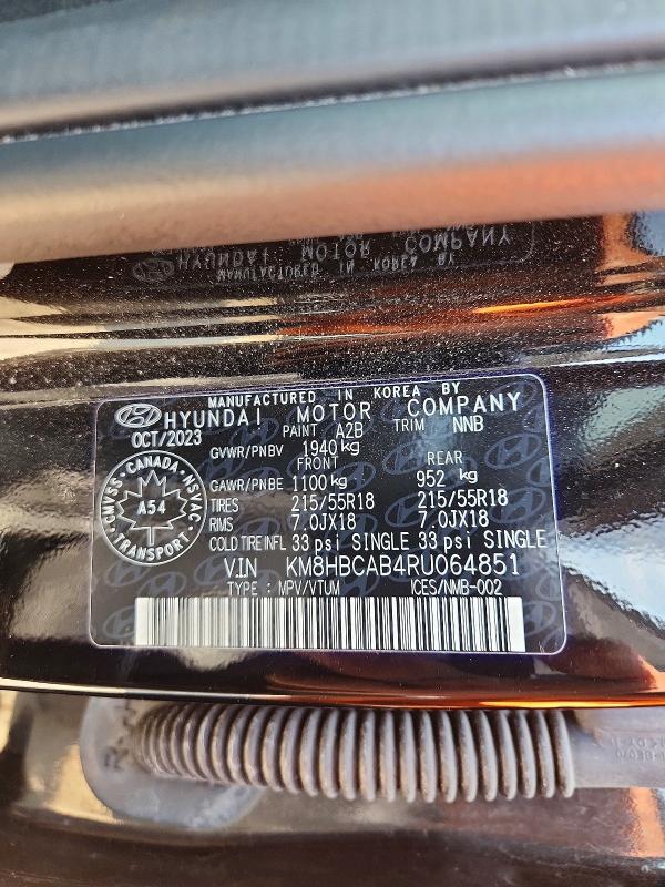 64289996 :رقم المزاد ، KM8HBCAB4RU064851 vin ، 2024 Hyundai Kona مزاد بيع