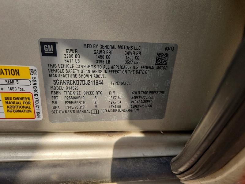 Aukcja sprzedaży 2013 Buick Enclave, vin: 5GAKRCKD7DJ211844, numer aukcji: 65400186